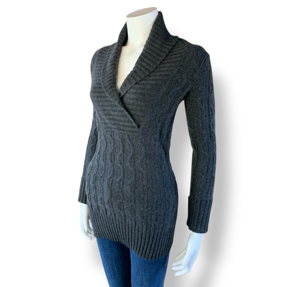 100% cashmere shawl collar sweater size XS - Picture 2 of 8